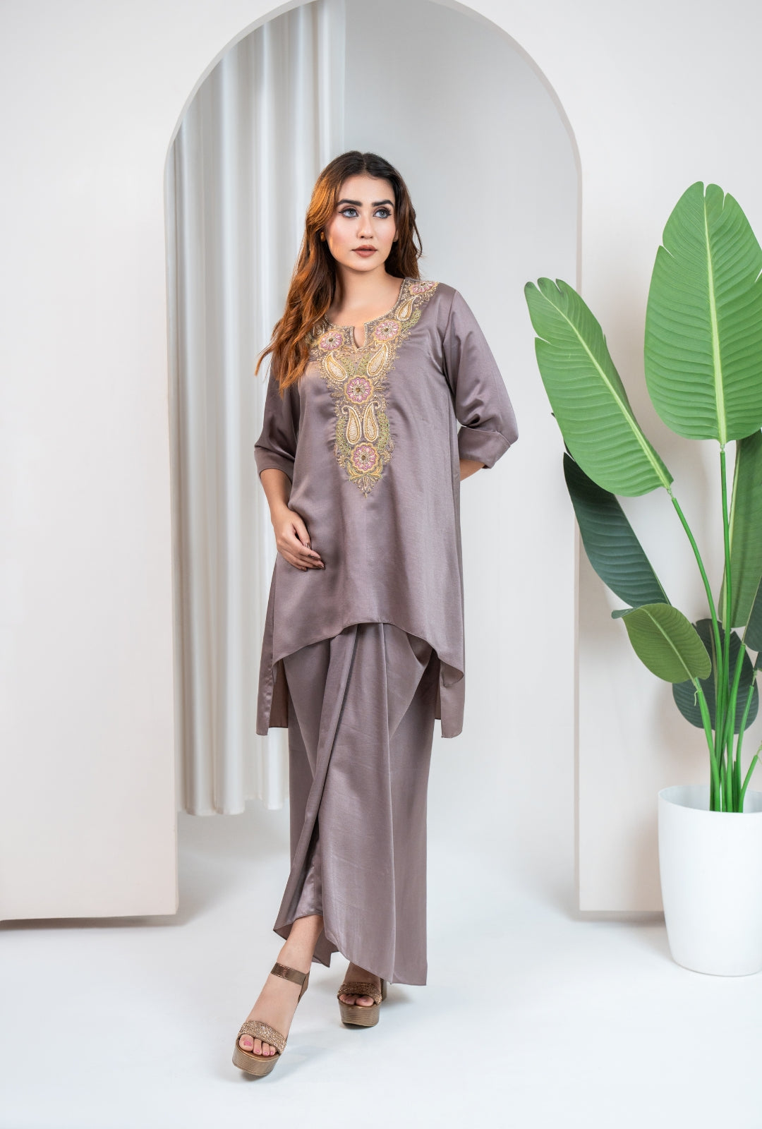 Lilac Drape Couture Set