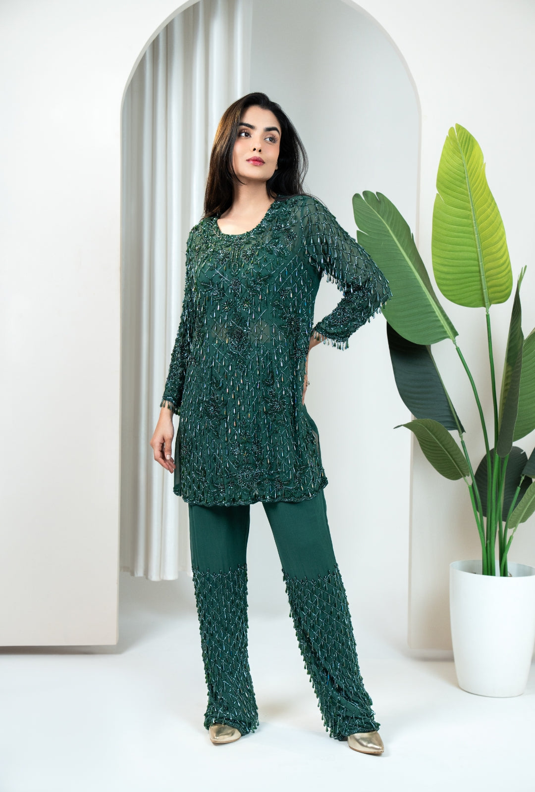 Emerald Cord Embellished Set