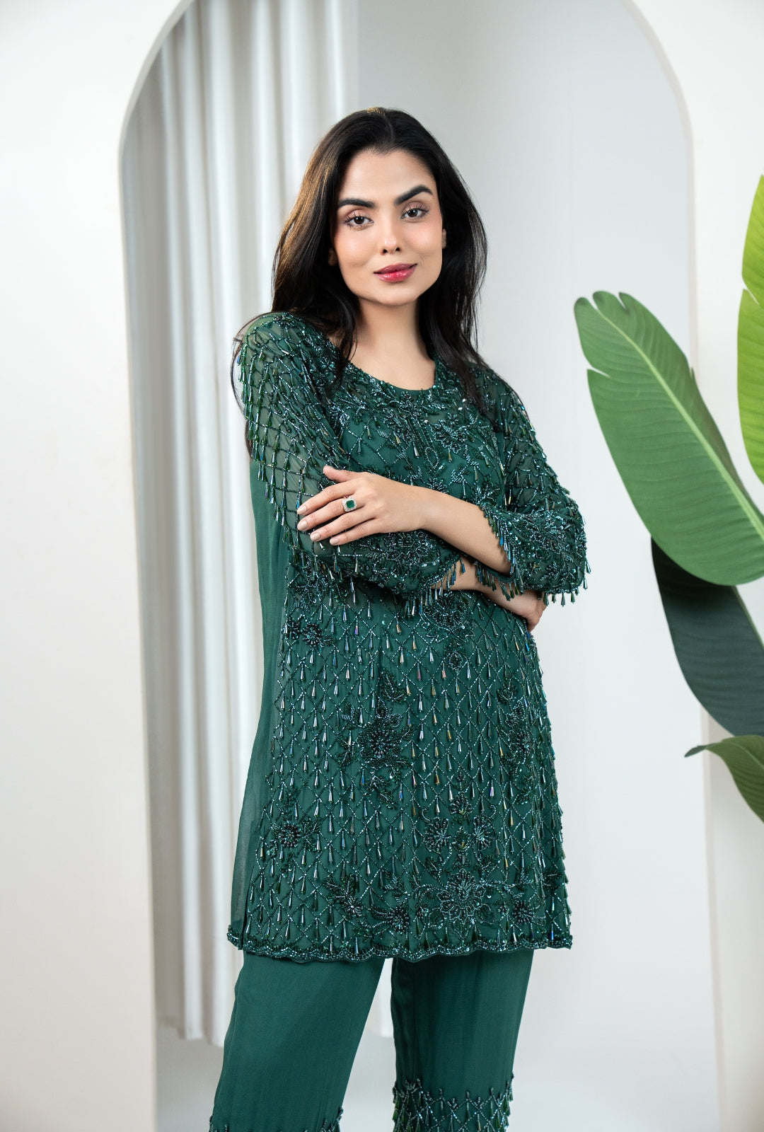 Emerald Cord Embellished Set