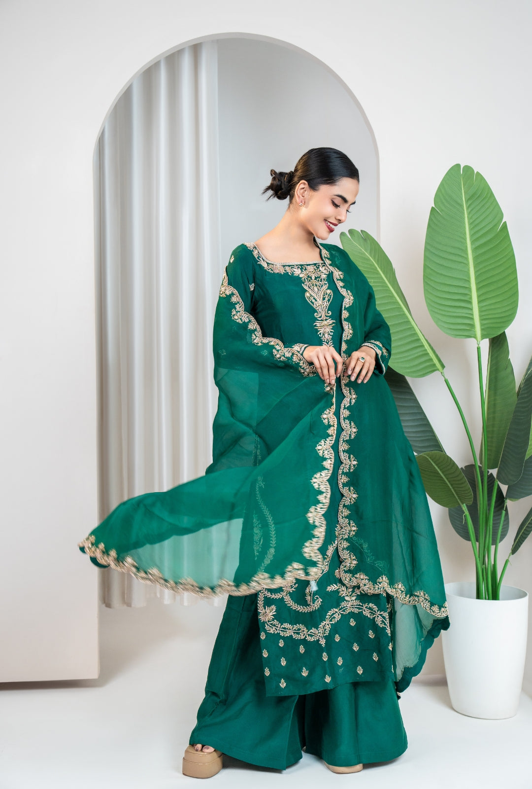 Emerald Zari Kurta Set