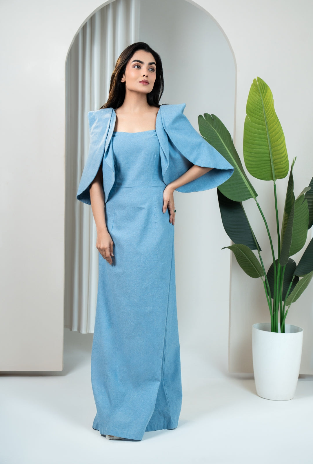 Open sleeve Denim Dress