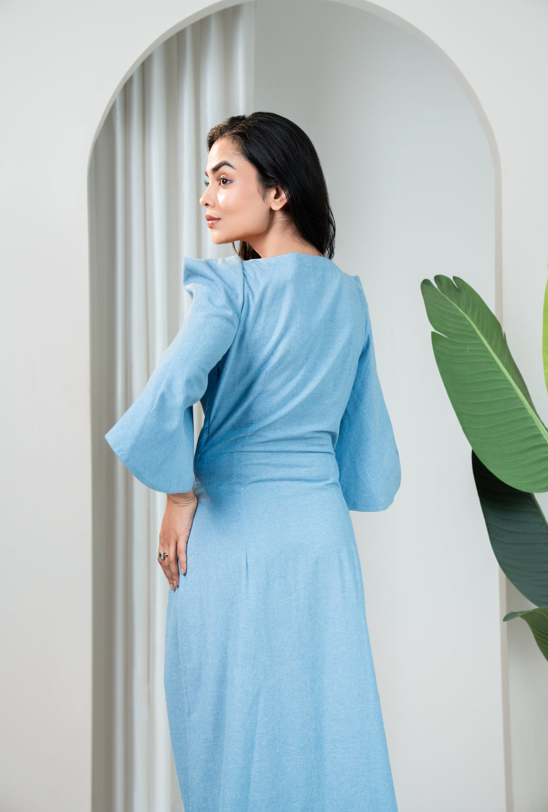 Open sleeve Denim Dress